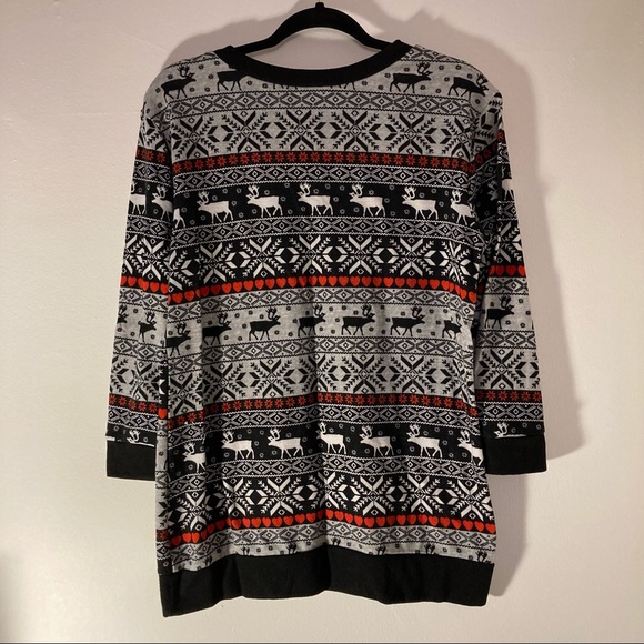 Ugly Christmas Sweatshirt Reindeer Fair Isle-Style Large EUC - Picture 3 of 8